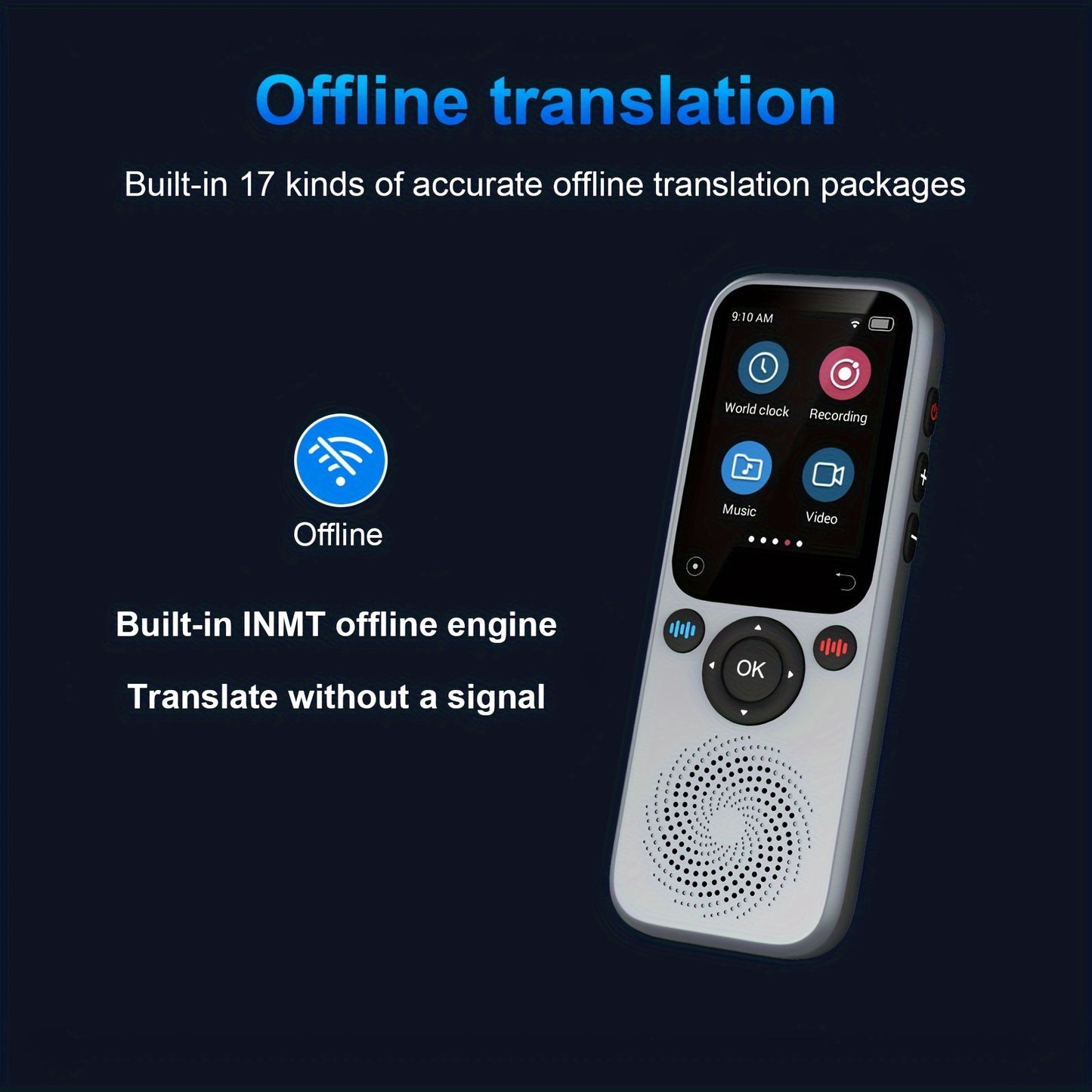Language Translator Device, 138 Languages, Two-way Instant Translation Device, Portable Translator Offline/Photo/English/Spanish Translator, for Travel Business Traductor Ai Translator Headphones
