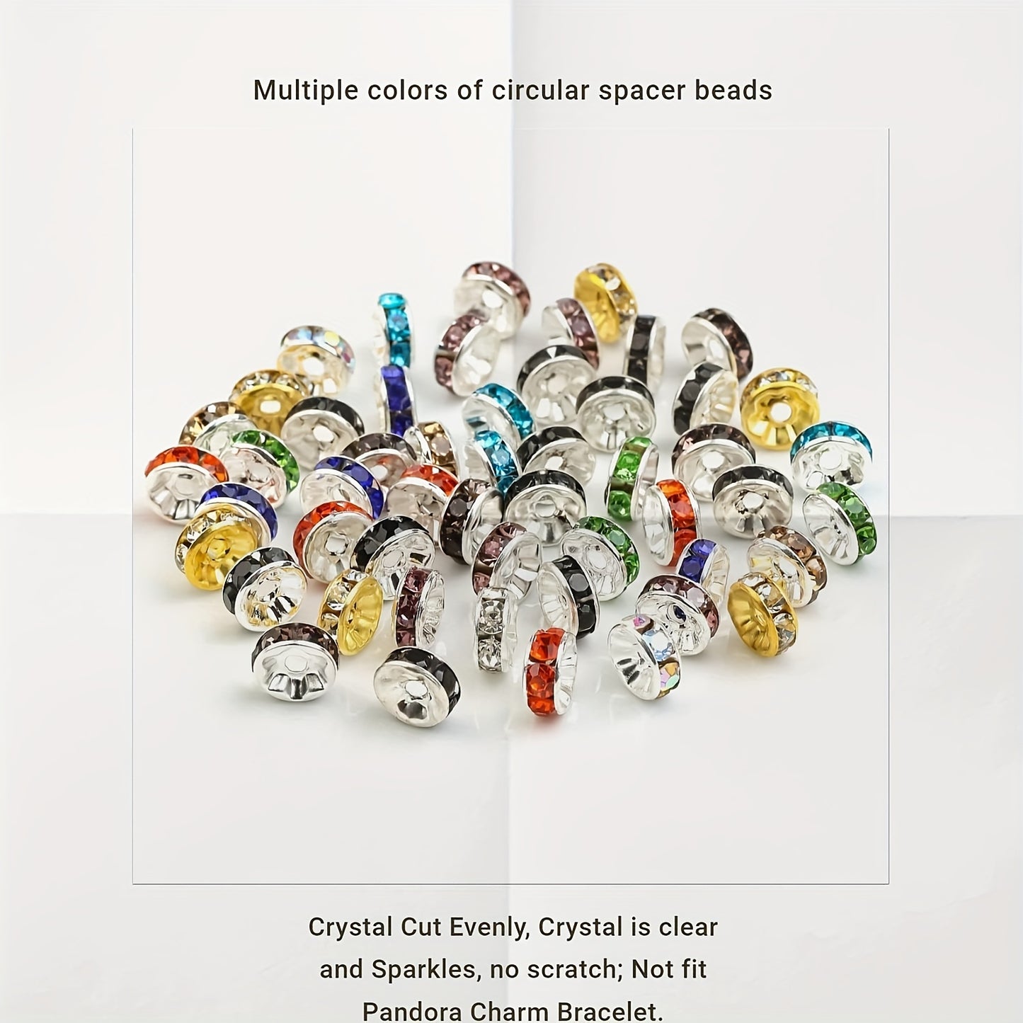 1080pcs Crystal and Rhinestone Spacer Beads for DIY Jewelry Making