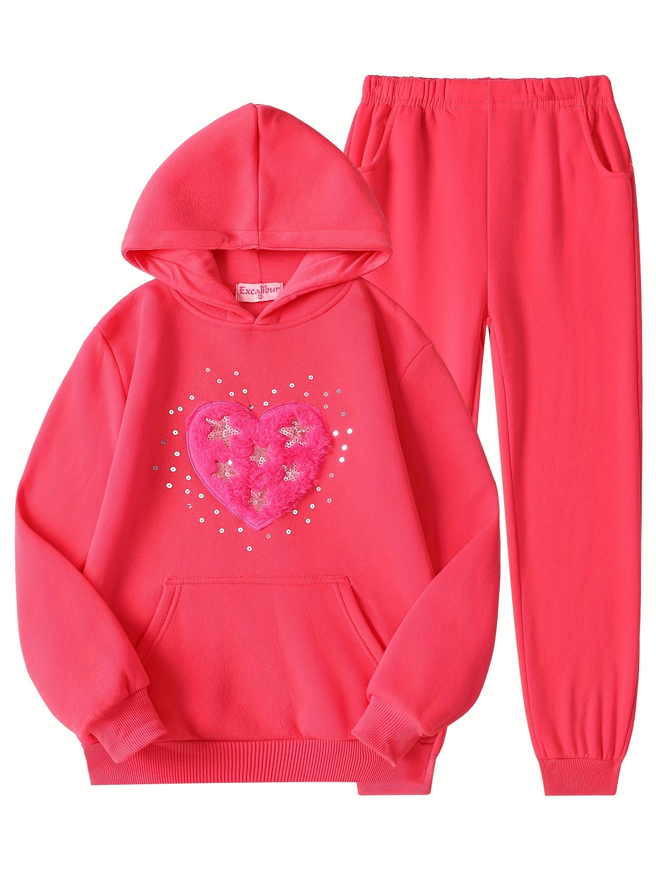 Girls Velvet Hooded Sweatshirt With Floral Print And Roses