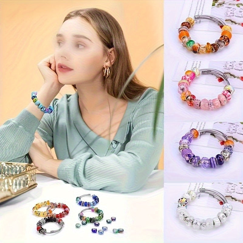 200 Large Hole Melange Beads For Jewelry Making Kit With Lampshade Beads And Spacer Beads For Bracelets And Necklaces