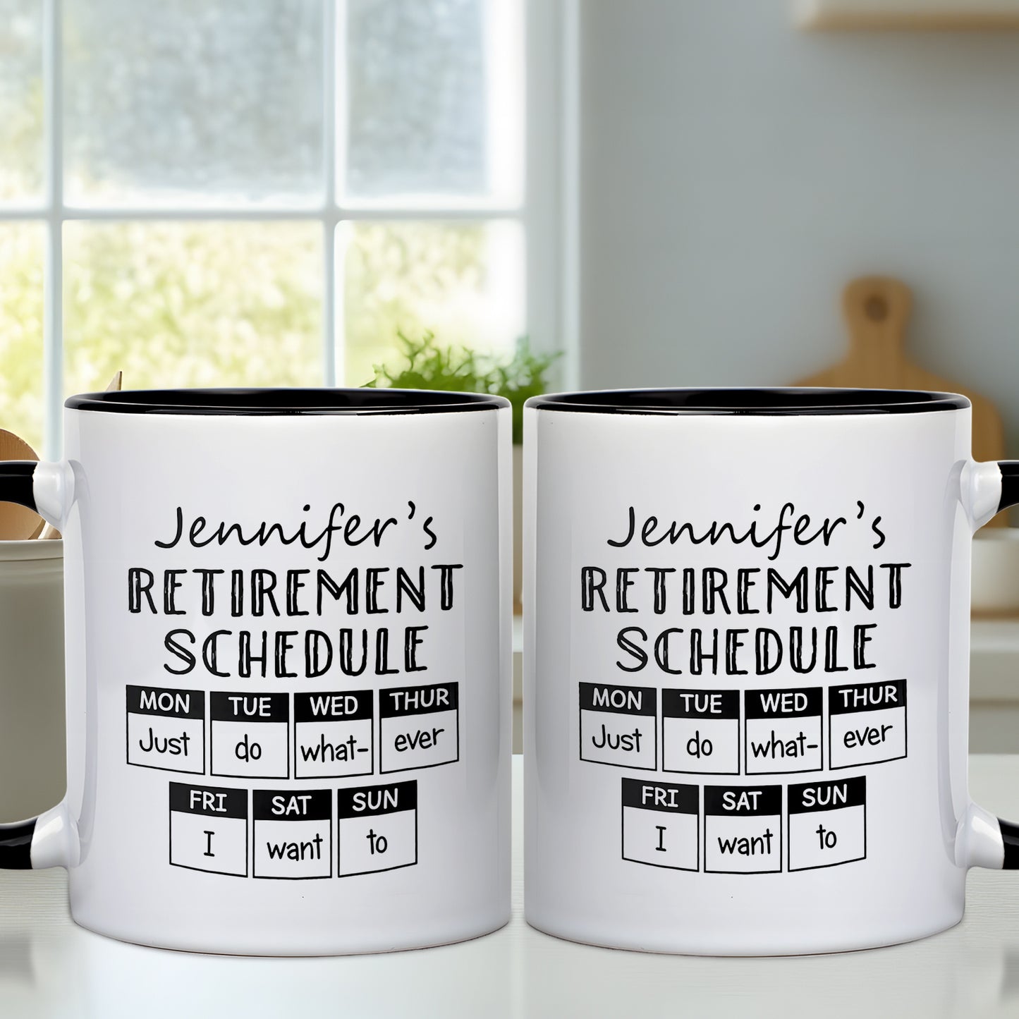 1pc Funny Retirement Mug with Personalized Name & Schedule - Ceramic Coffee Cup with Retirement Gift Idea, Retirement Party Favor for Women/Men, Grandma, Grandpa