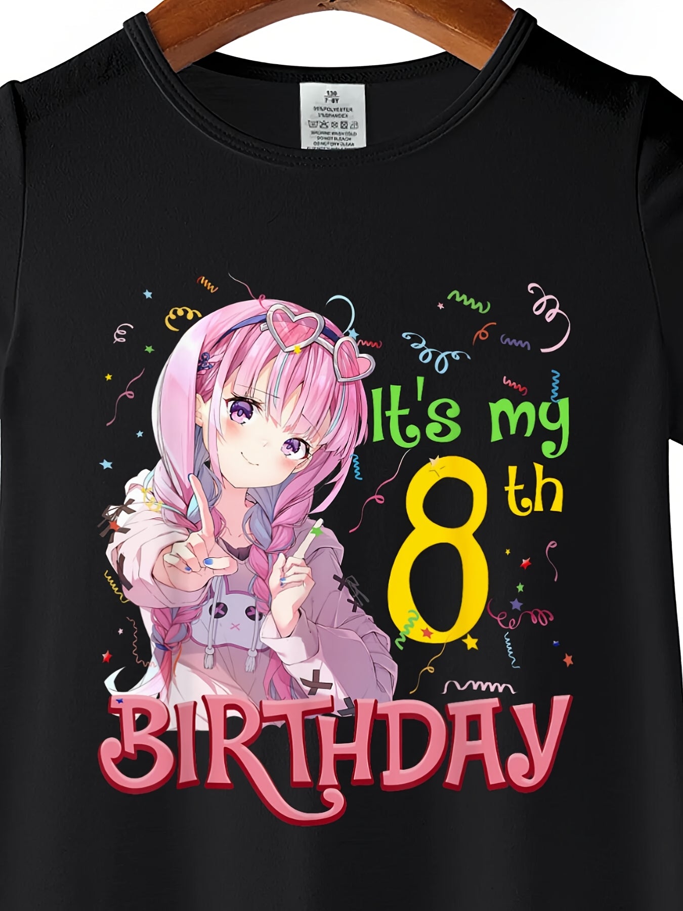 Its My 8th Birthday 8 Year Old Japanese Kawaii Anime Gift Short Sleeve Dress For Girl Kid