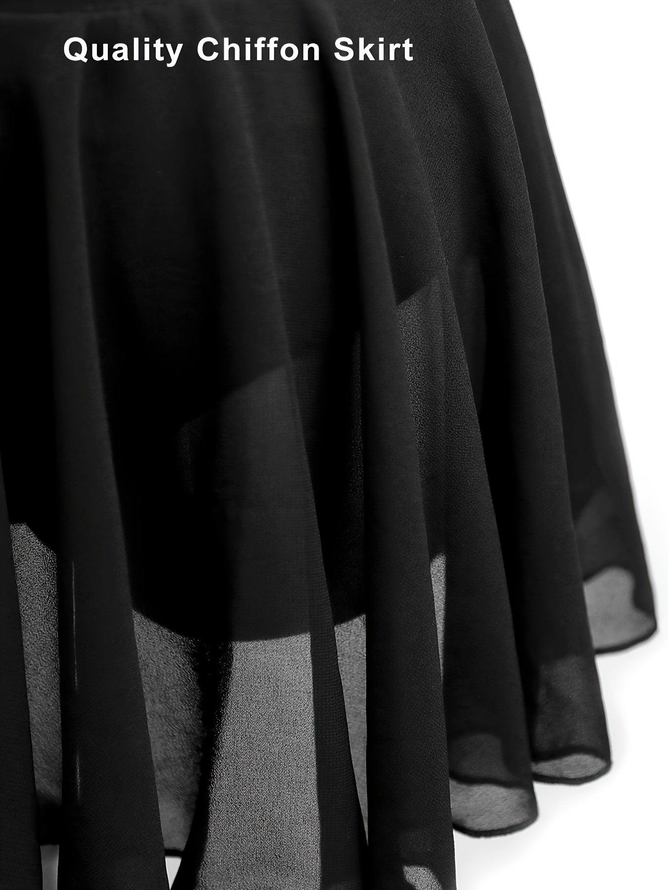 Women's Stretch Skirted Leotard - Elegant Short Sleeve Ballet Dress for Gymnastics & Dance, Round Neck, Black, High-Elasticity Fabric, Non-See-Through, Perfect for Adults