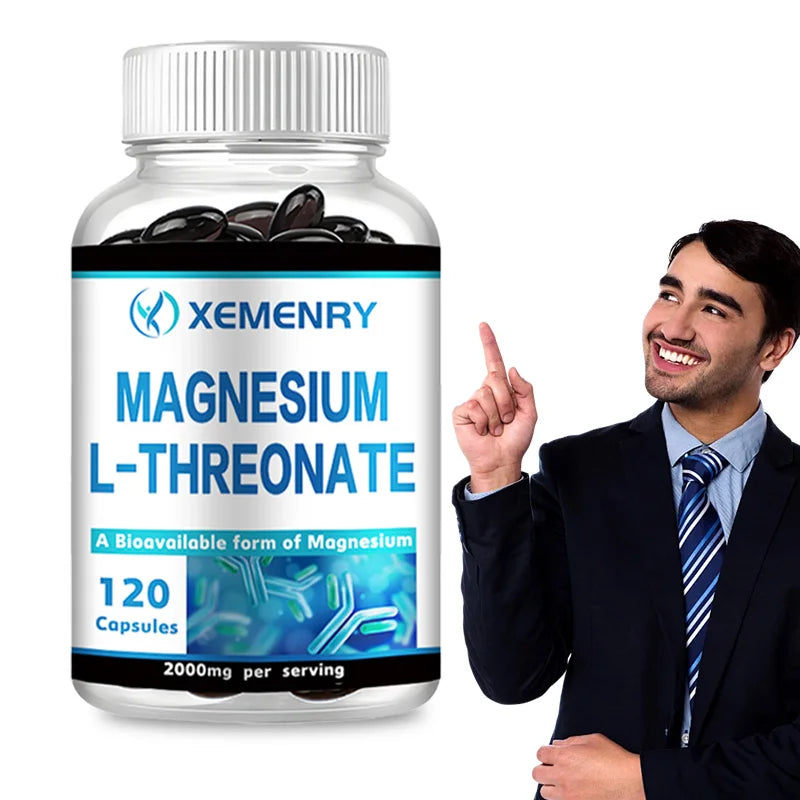 Magnesium L-Threonate Capsules – Bioavailable Form for Sleep and Cognitive Function Support - 120 Capsules