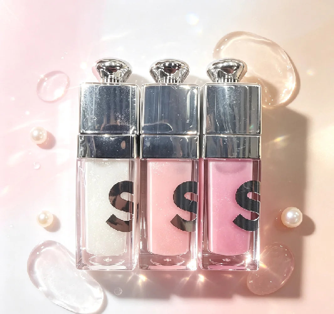 3PC Sheer glitter lip oil gloss for natural daily makeup