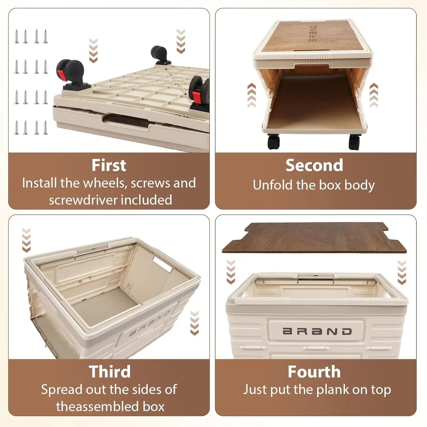 360 Degree Rotating Camping Trolley Cart With Silent Wheels
