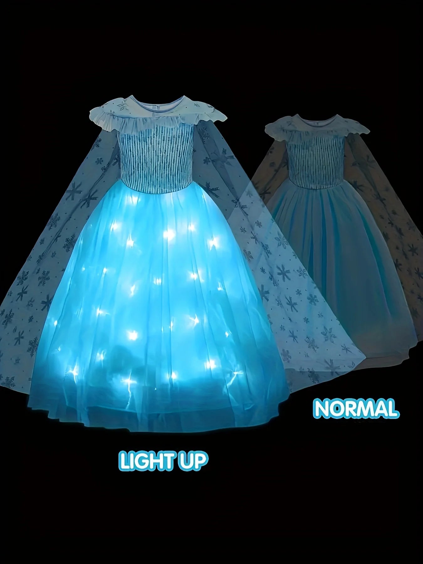 Stunning Frozen Elsa Lights Up Dress For Girls With Light Up Princess Costume Toddler Ankle Length Fairy Tale Gown