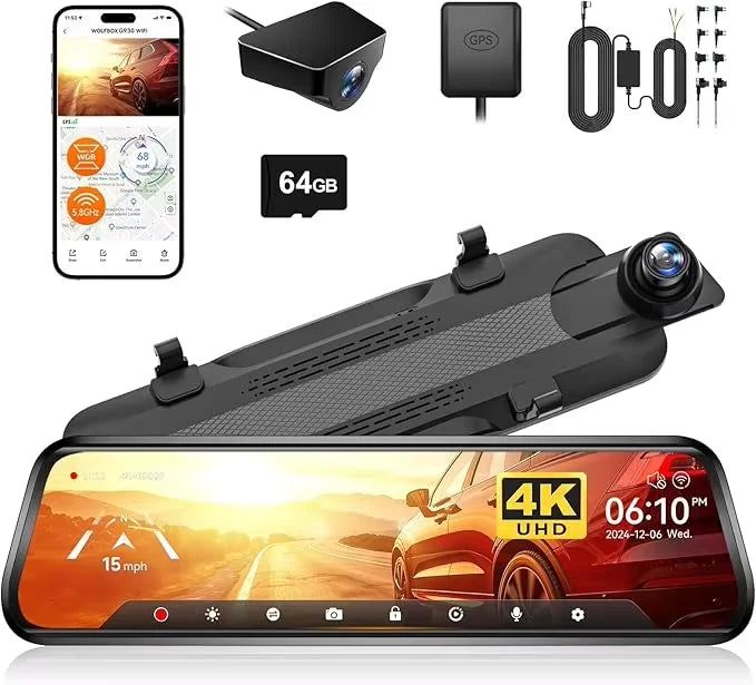 Wolfbox G930 4K Dash Cam With Rear Camera And Parking