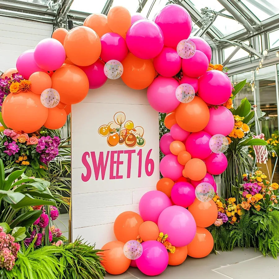 150 Pcs Orange Balloons Mixed Sizes 18 12 10 5 Inch Latex Balloon Arch Kit With Instructions For Birthday Party