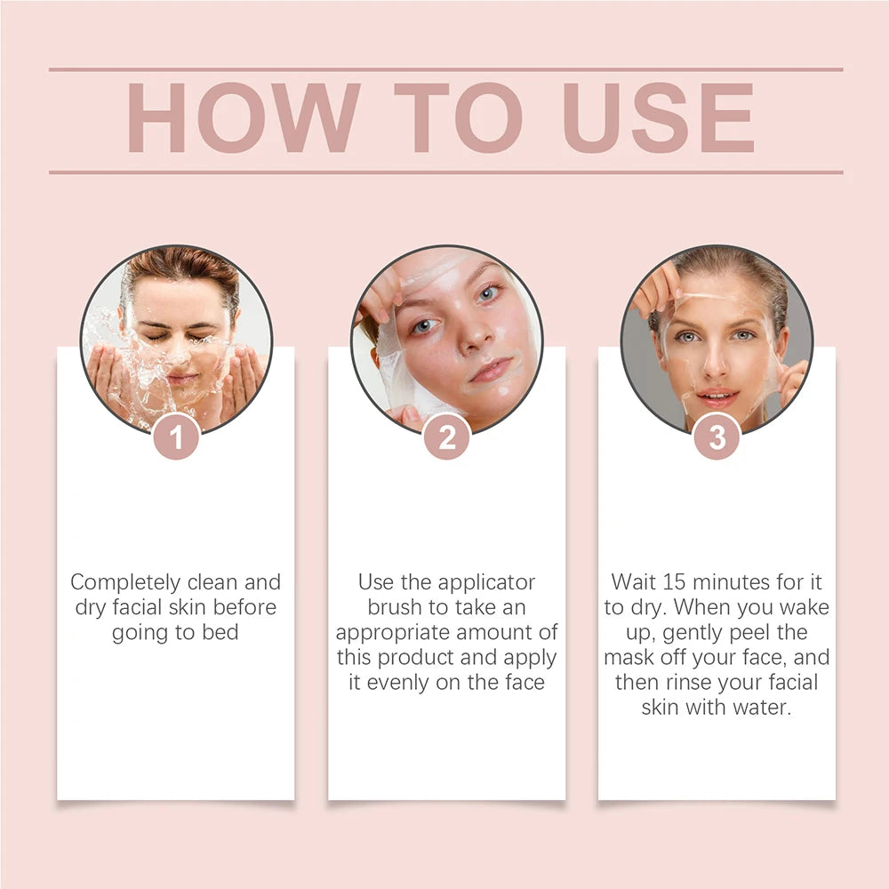 75g Collagen Overnight Wrapping Peel Off Facial Mask, Collagen Night Wrapping Mask Deeply Hydrates Woman Night Care Mask Cream