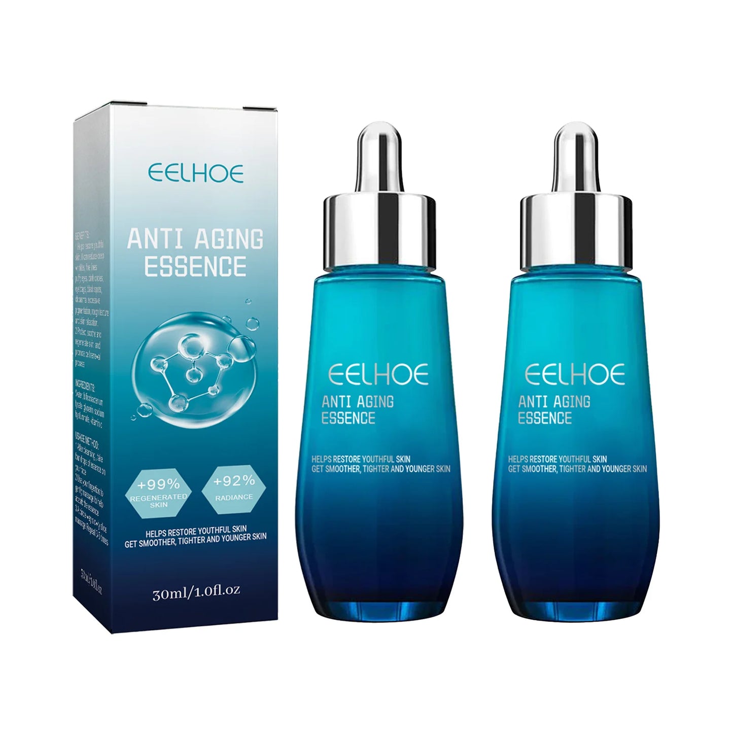 EELHOE Hyaluronic Acid Essence Skin Renewal Reduce Fine Lines Wrinkles Anti Sagging Skin Moisturizing Korean Daily Facial Care