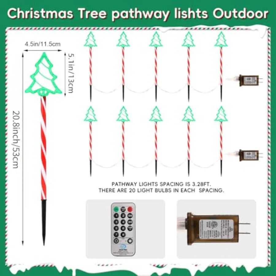 Hign-concerned Candy Cane Pathway Lights Outdoor Christmas