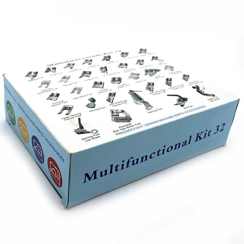 32pcs Sewing Machine Supplies Presser Foot Feet Braiding Stitch Darning Presser Foot Feet Kit for Sewing Machines Feet Kit Set