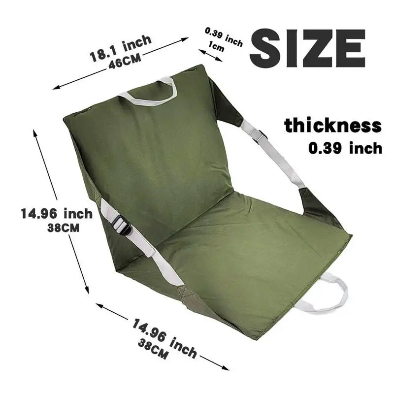 Foldable Stadium Bleacher Chair With Backrest Portable Outdoor Ground Seat