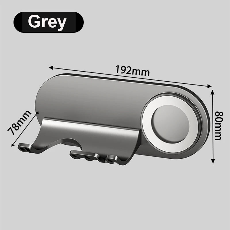 Magnetic Holder for Hair Dryer Nozzles - Drill-Free Plastic Mount, Universal Fit for Dyson/Leihen, Gray/White