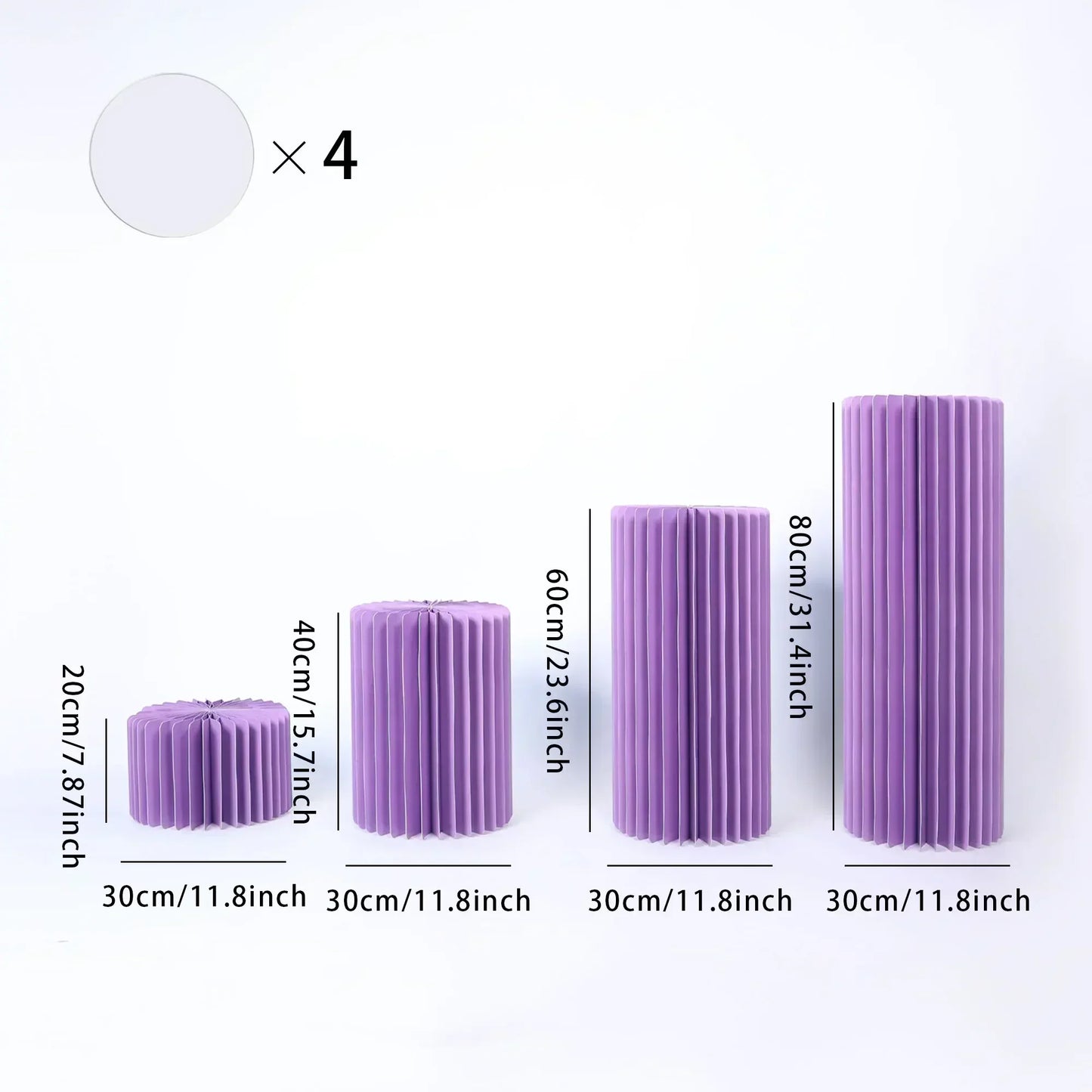 Foldable Paper Columns Cylinder Stands for Wedding and Party Decor