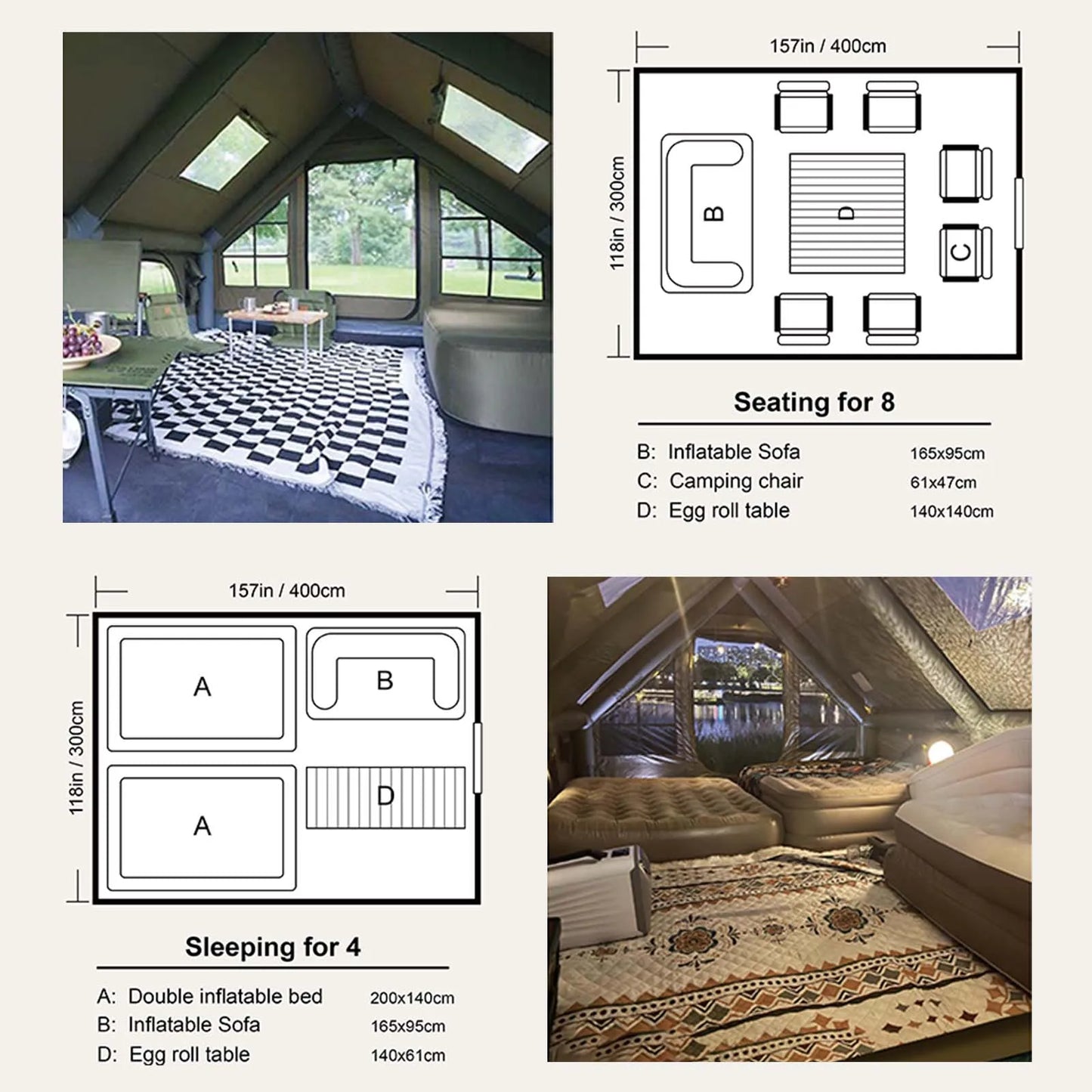 Waterproof Windproof Oxford Camping Tent With Air Vent