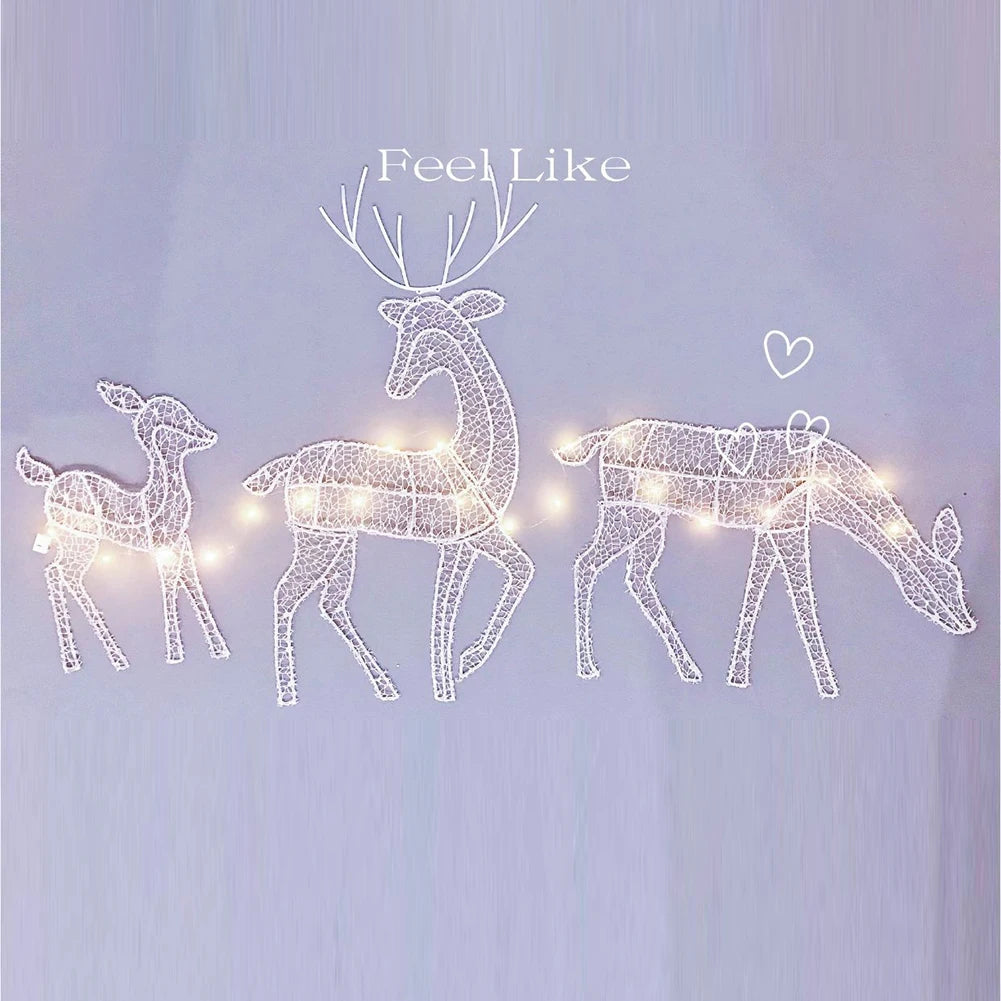 Alloet DIY Reindeer Ornaments Battery Powered Elk Garden Statue