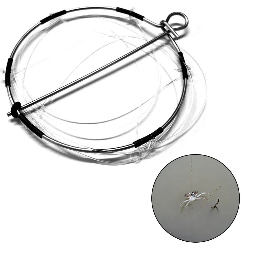 APWIKOGERH 6 Ring Shrimp Crab Cast Trap Stainless Steel
