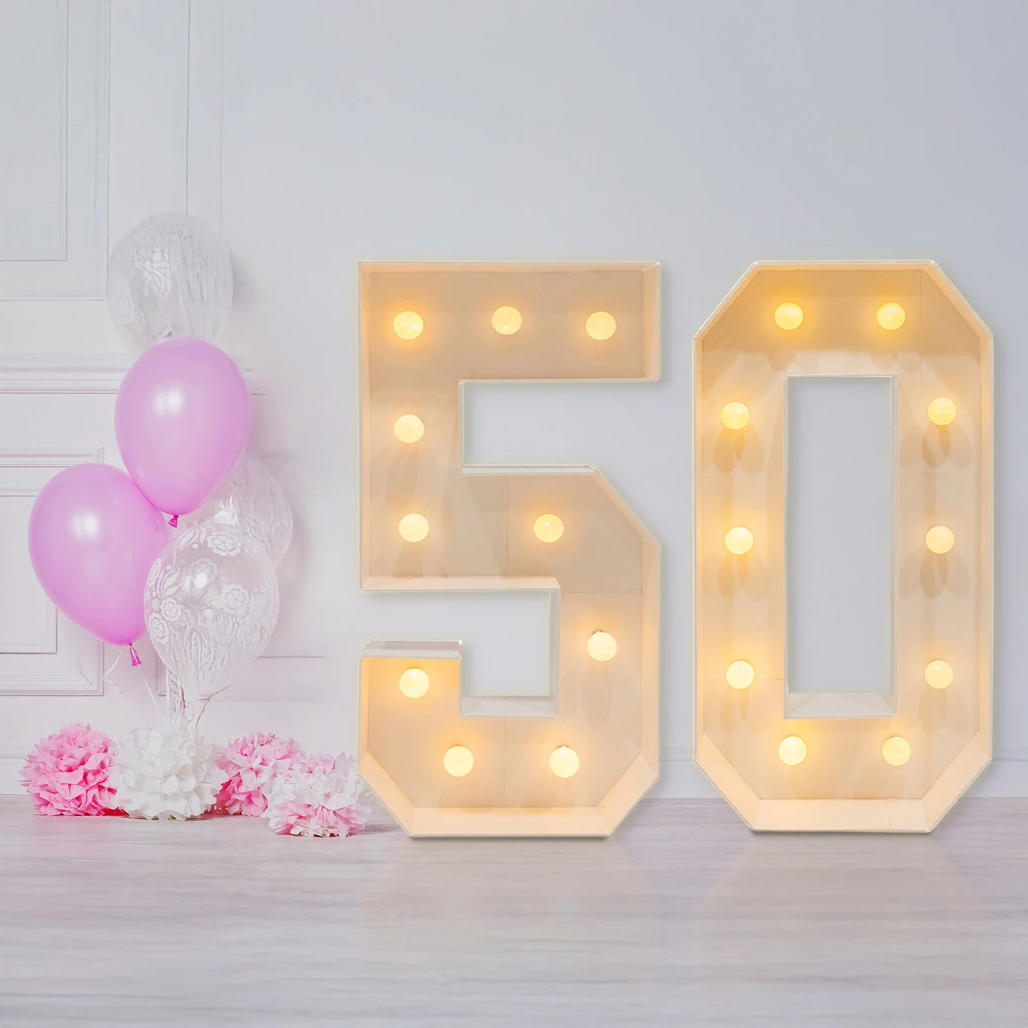 Battery Powered Light Up Numbers For Birthday And Anniversary