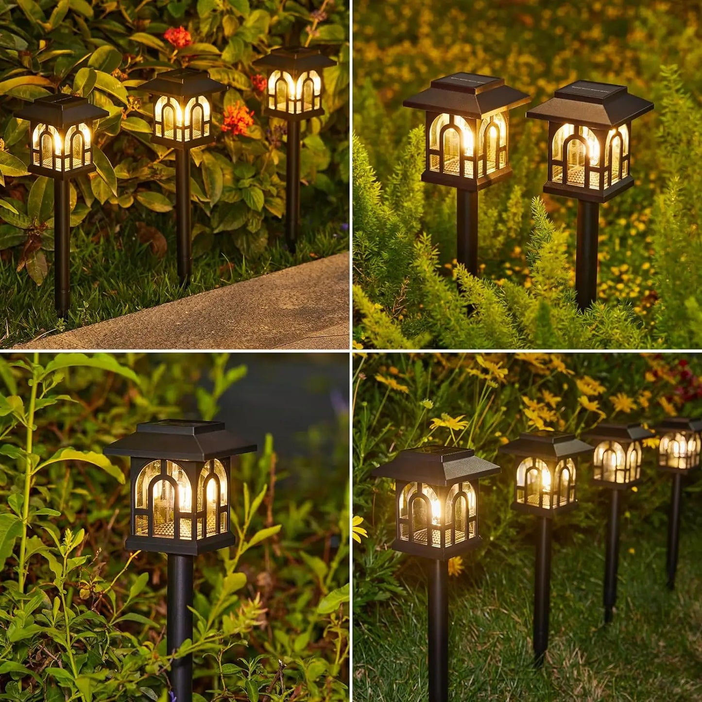 6 Or 10 Pack Solar Pathway Lights Outdoor Auto On Off Garden Yard Patio Walkway Lawn Landscape Lighting