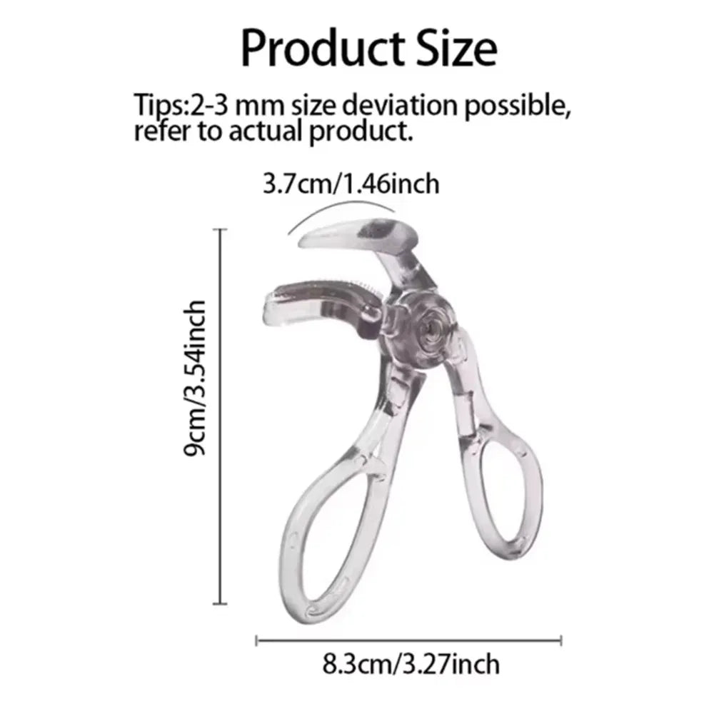Dual-Type Eyelash Curler with Comb – Wide & Partial Clip Options, Waterproof, Long-Lasting, Natural Curl, Unisex Certified