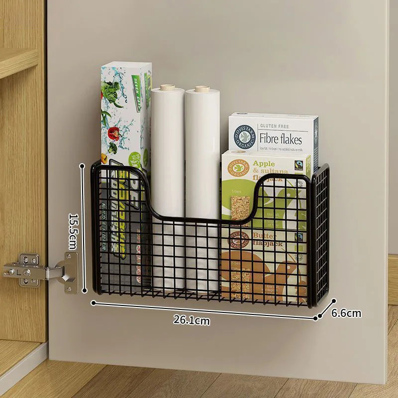 Punch Free Kitchen Cabinet Door Storage Rack Wall Mount