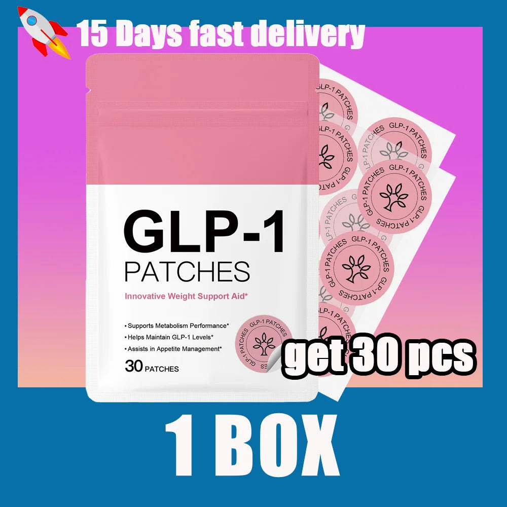 GLP-1 Body Patches, 30 Patches for Appetite Control and Metabolism Boost, Plant-Based Formula