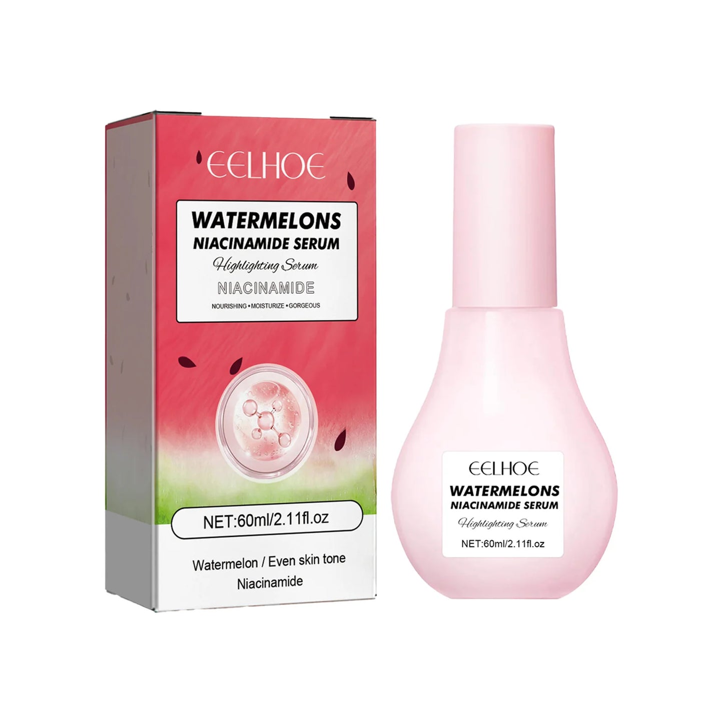 EELHOE 60ml Watermelon Facial Serum Nourish Brightening Even Skin Tone Moisturizing Acne Melanin Removal Smooth Korean Skin Care