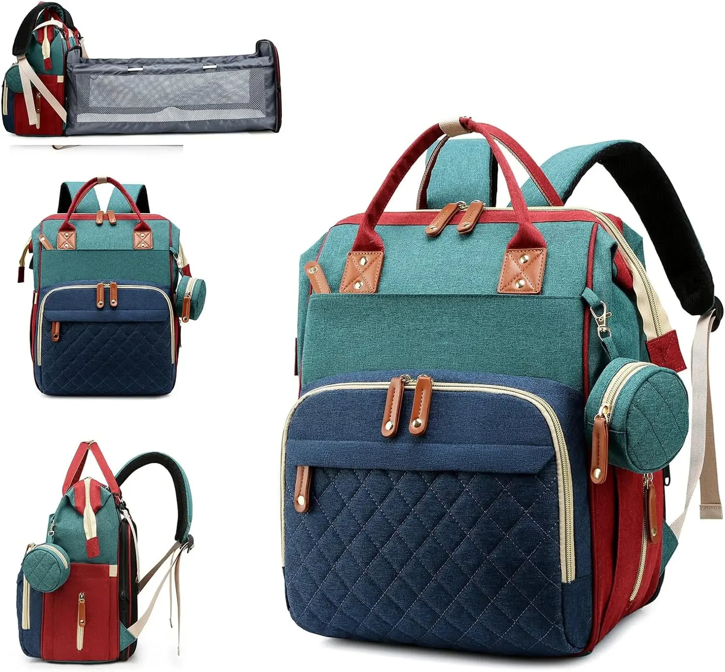 Closure 3 In 1 Diaper Backpack With Changing Station