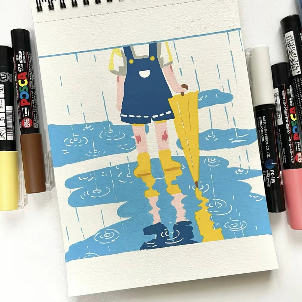 UNI POSCA PC3M Acrylic Marker Set 16 Piece Markers