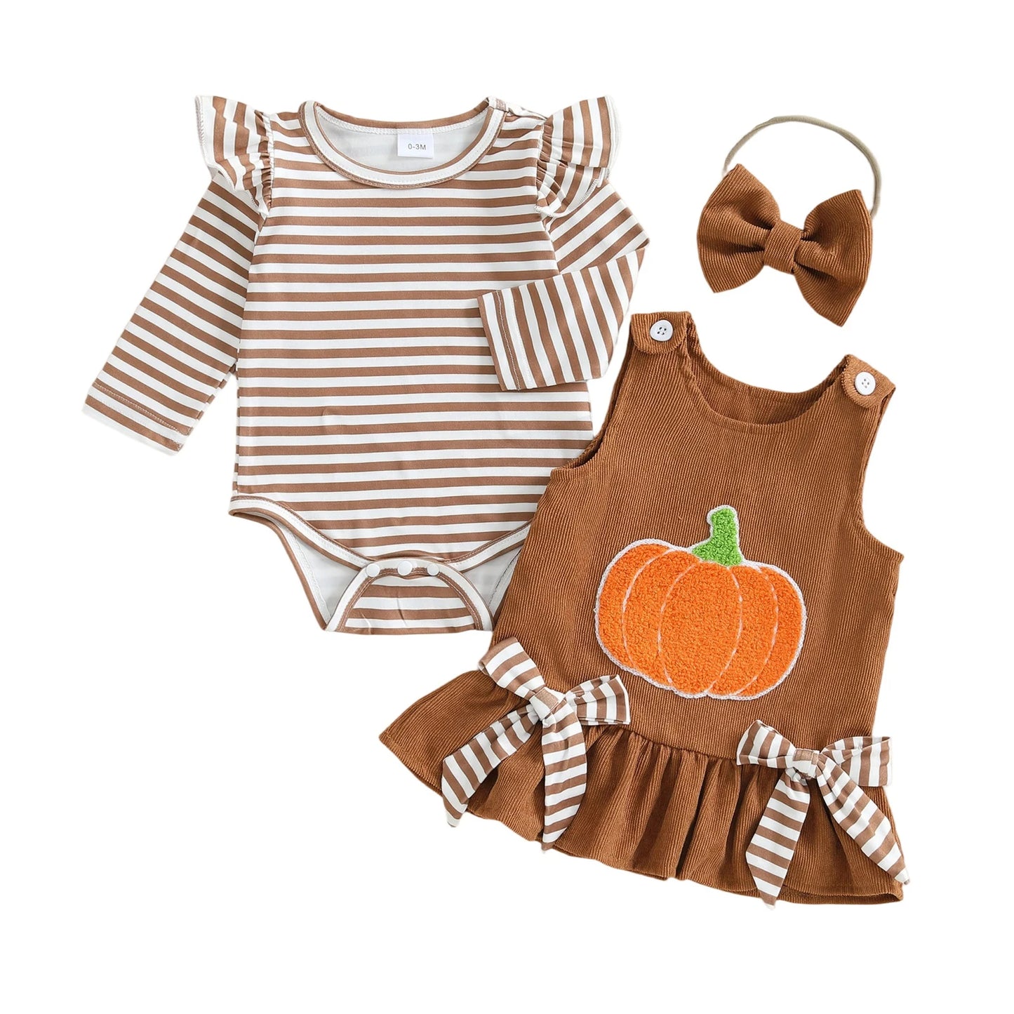 Toddler Girl Halloween Costume Set 3 Piece Witch Spider Bow Dress With Headband Long Sleeve Striped Dot Jumpsuit