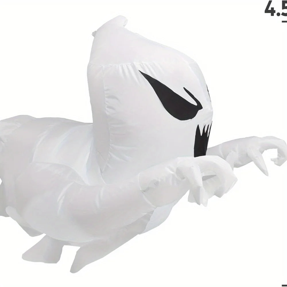 4.5 FT Halloween Inflatable Scary Flying Ghost Broke Out from Window Inflatable with Build-in LED Blow Up Ghost for Halloween Party Indoor, Outdoor, Yard, Garden, Lawn Decoration