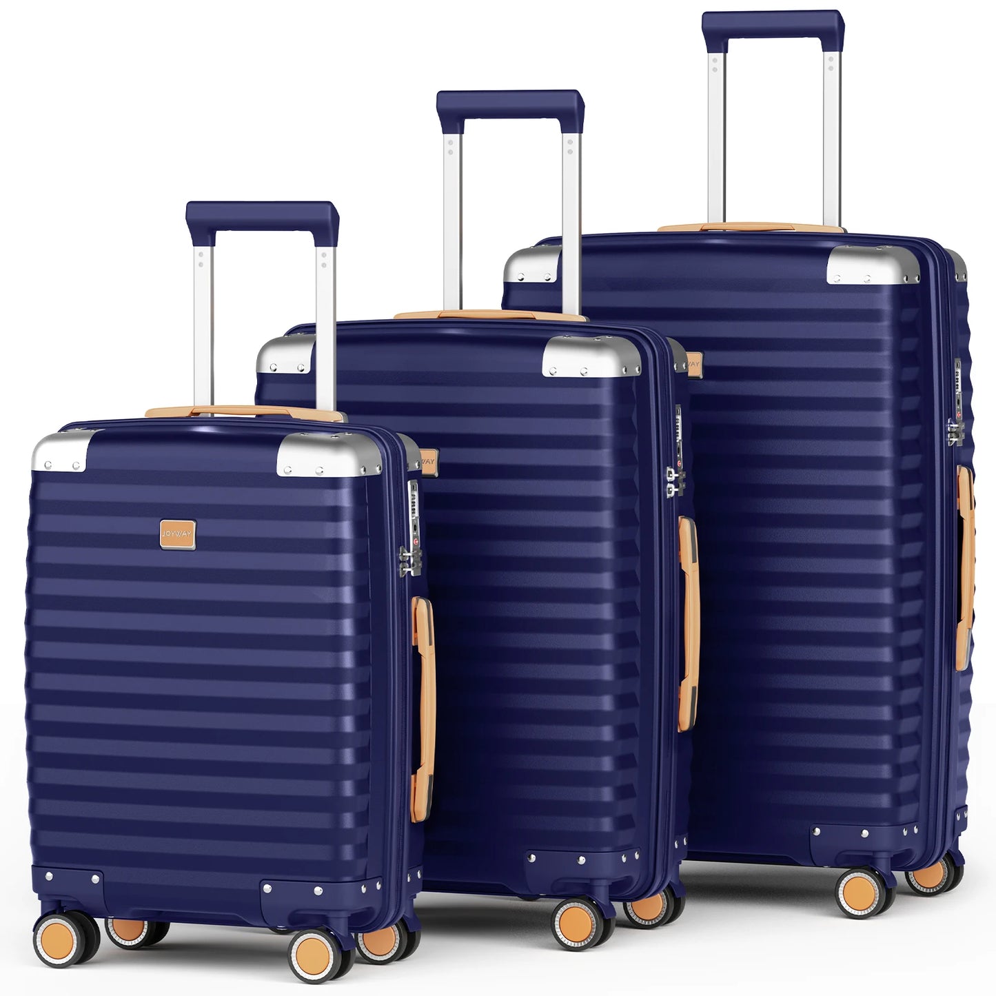 Joyway 1/3pcs Travel Luggage Suitcase, TSA Lock, Durable Lightweight PP Hard Shell Suitcase, Side Hooks, Corner Protectors