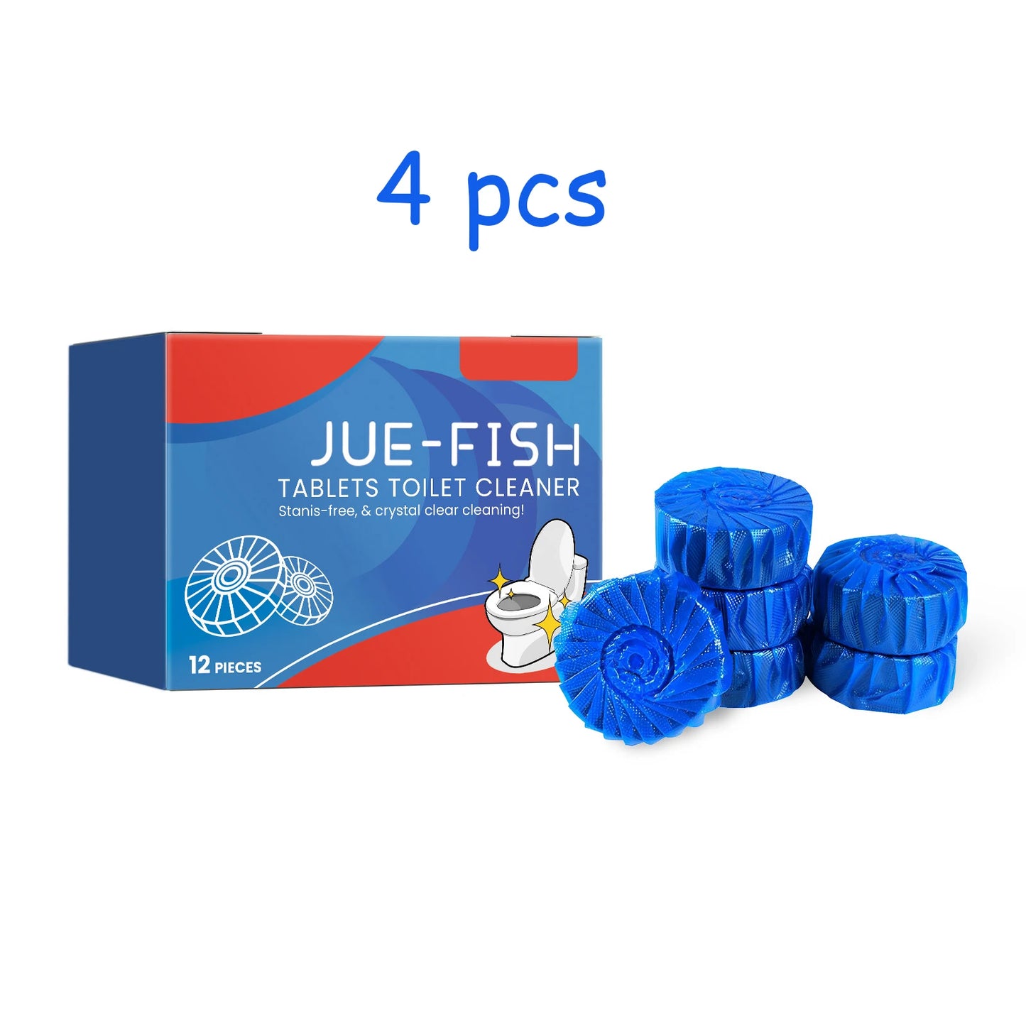 Jue-fish Blue Toilet Cleaner Tablets for Remove Yellow Stains Descale Reduce Bad Odors Refreshing Toilet Bowl Cleaner Tablets