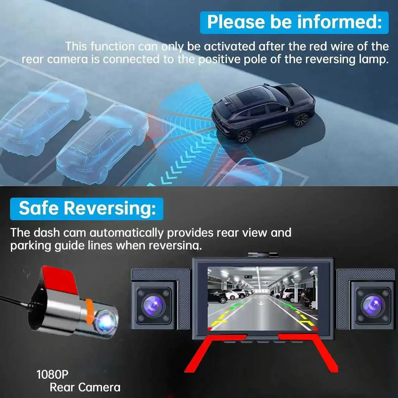 4 Lens 360 Degree Dashboard Cam 4Channel Car DVR GPS