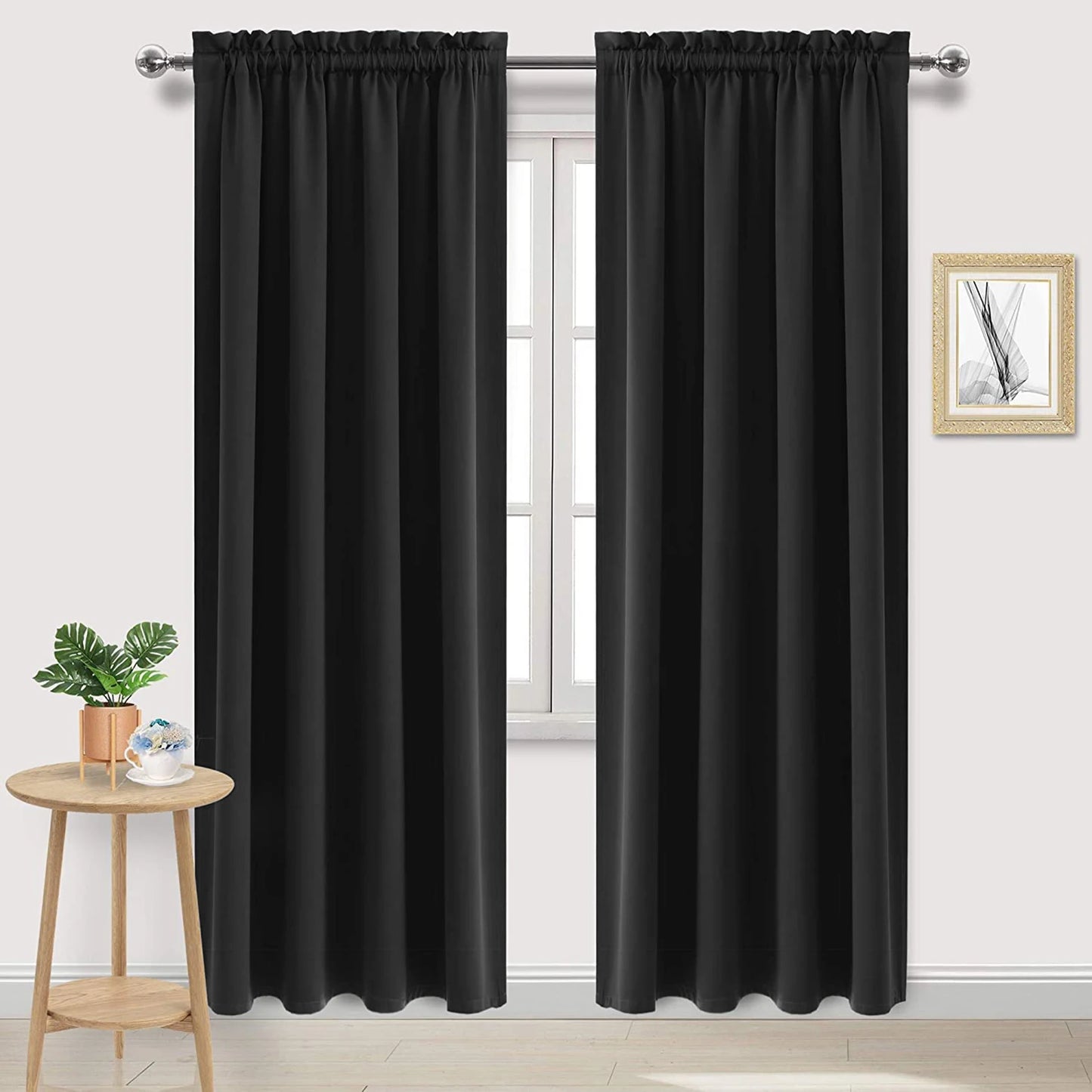 1 Panel Blackout Curtain Thermal Insulated Light Reducing Grommet Window Panel for Living Room and Bedroom