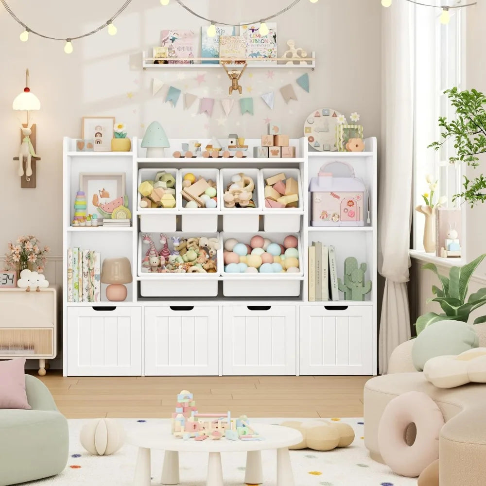 Angduo Toy Storage Organizer With 6 Bins And 4 Drawers