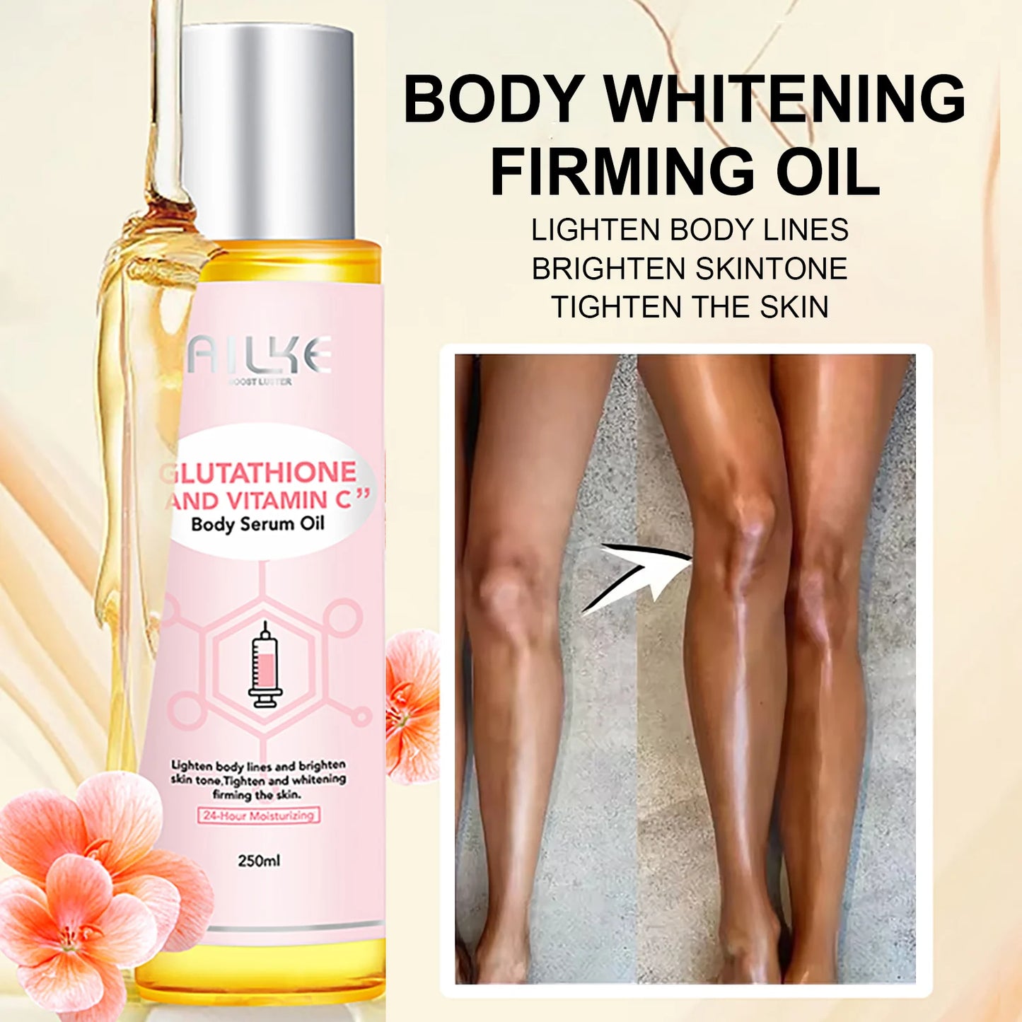 AILKE Whitening Skin Care Set, With Glutathion Vitamin C, Brighter Smoother Skin, Reduce Dark Spots, Clean Skin, Moisturizing