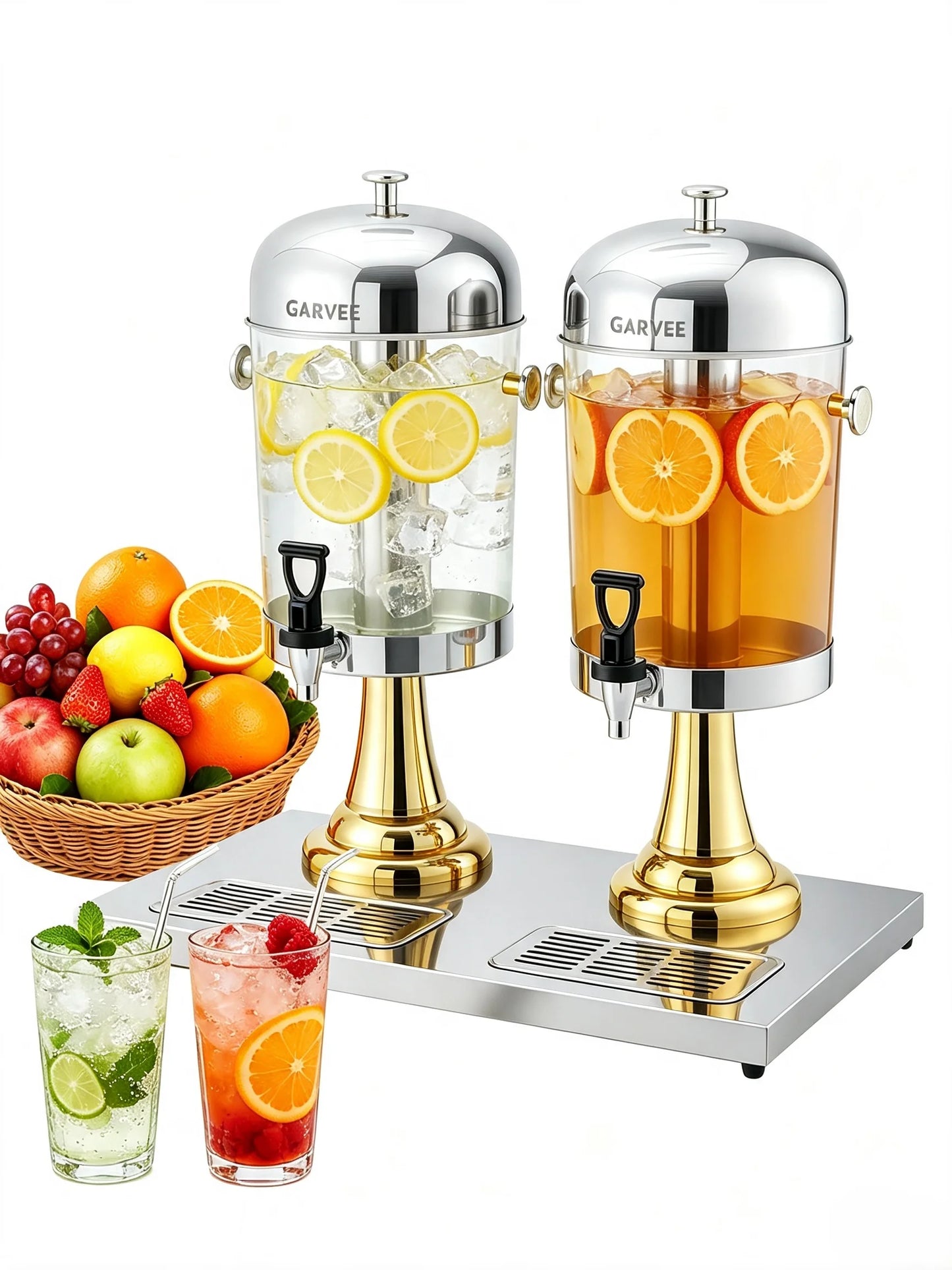 Tacleekii Commercial Stainless Steel Beverage Dispenser With Stand