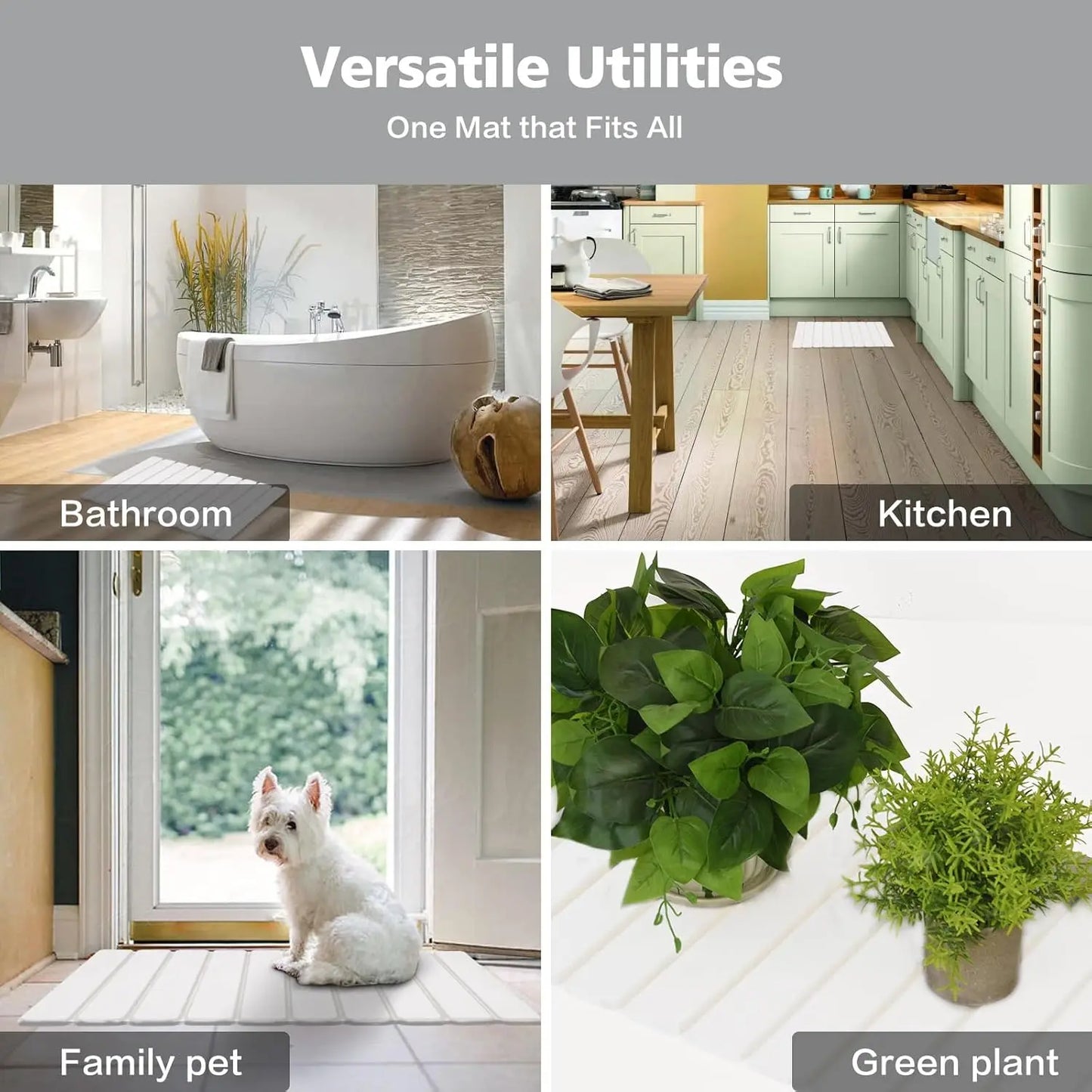 Foldable Diatomite Bath Mat Non Slip Quick Dry