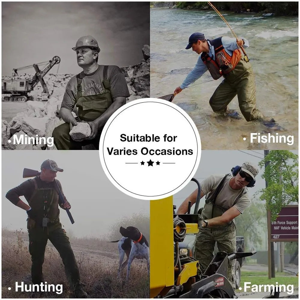 Night Cat Waterproof Fishing Waders: Hunting Chest Waders with Bootfoot and Belt For Man Woman Fishing Washing Farming Working Breathable, Lightweight, Black Sizes 6.5–13