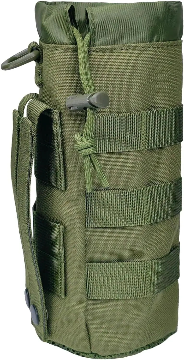 Molle Water Bottle Pouch Tactical Backpack Accessory Drawstring Mesh Bottom