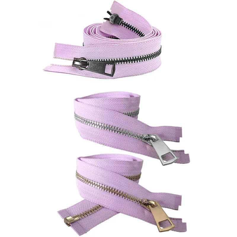20/30/40/50/60/70/80cm 5# Colorful High Quality Open-End Auto Lock Metal Zipper DIY Handcraft For Clothing Pocket Garment Shoes