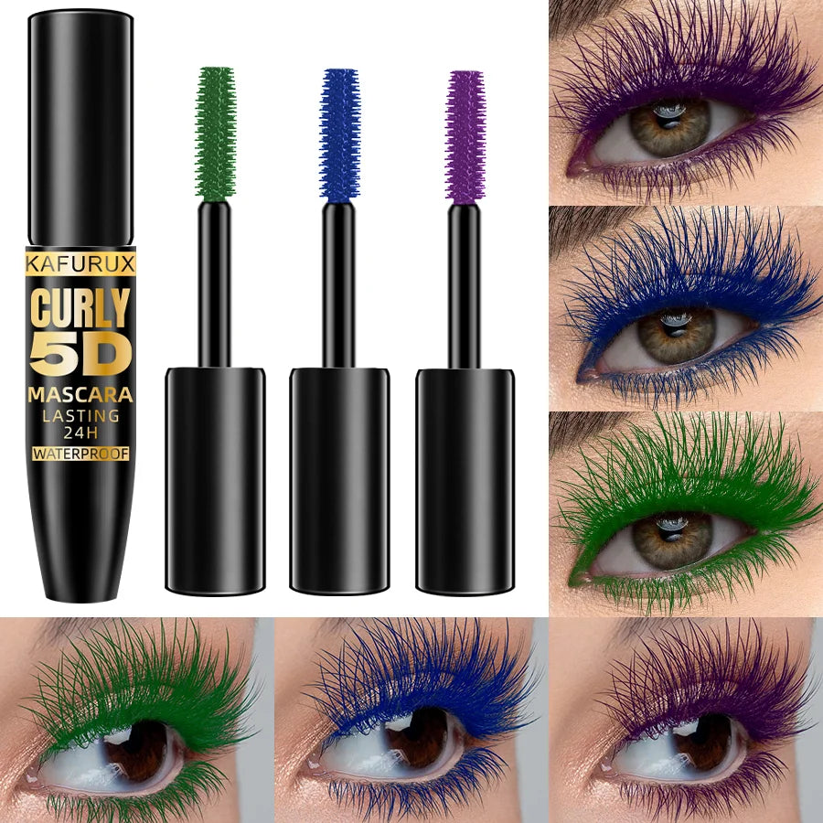 3pcs Color Eyelash Mascara Thick Curl Waterproof Natural Eyelash Long Lasting Blue Green Purple Eye Makeup Korean Cosmetics for Women Gifts
