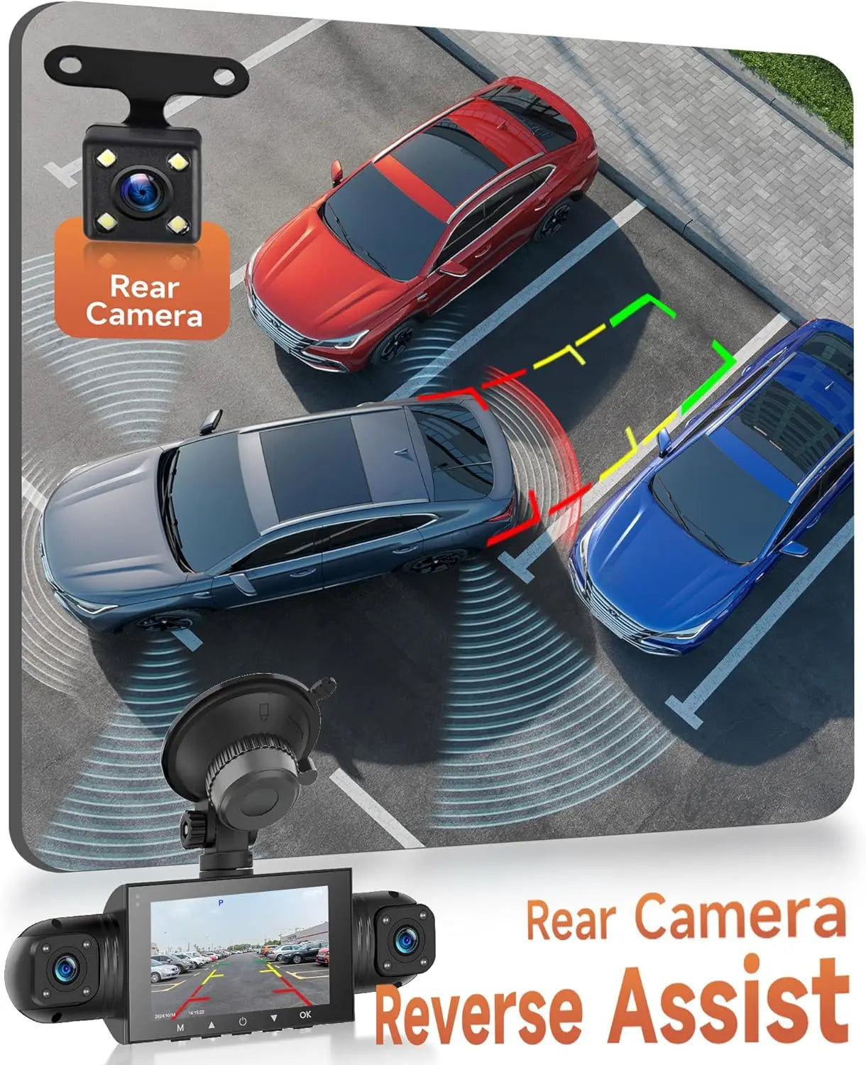 Kankeirr 360 Degree 4 Channel Dash Cam Front Rear Night Vision Recording