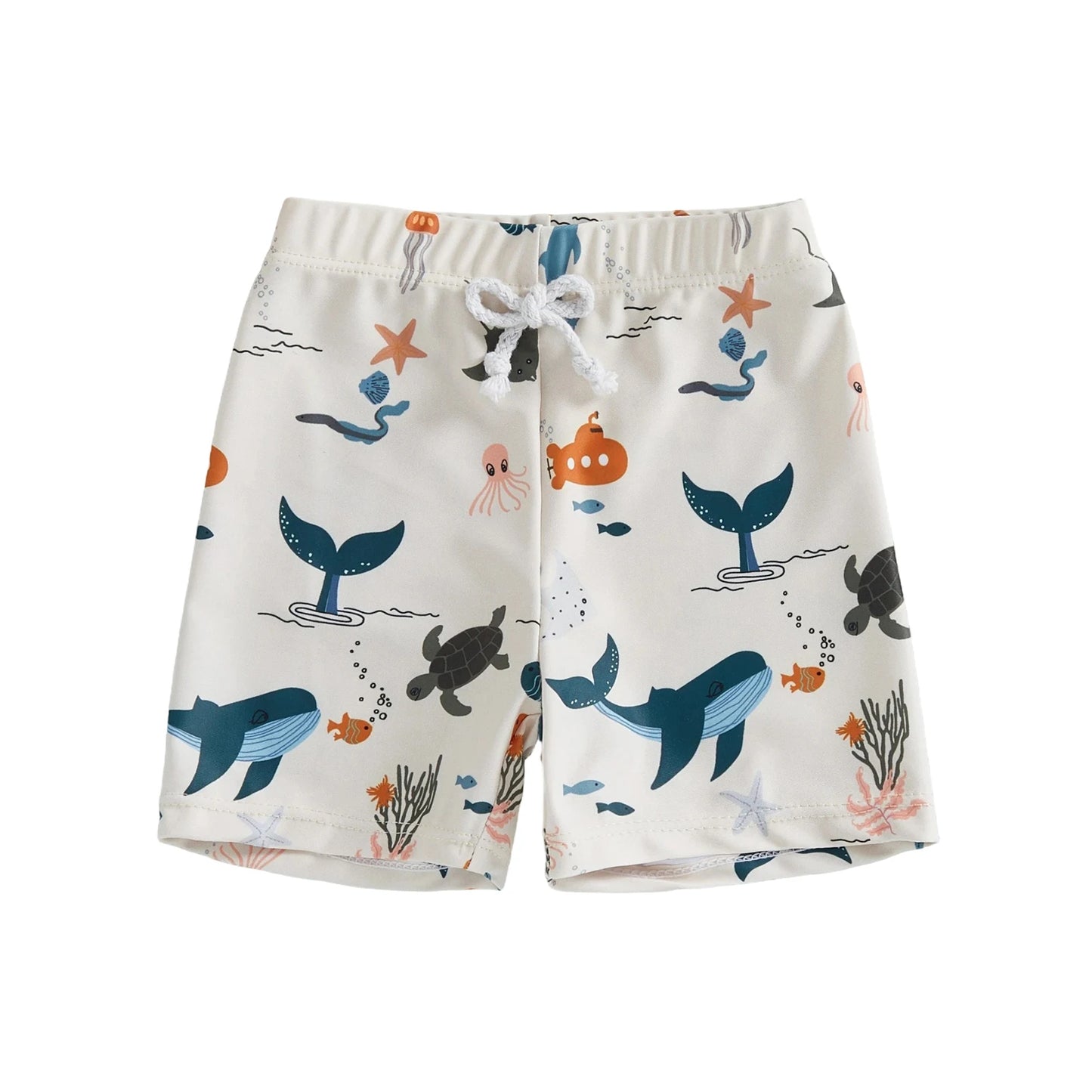 Kids Shark Print Quick Dry Swim Shorts For Summer Beachwear