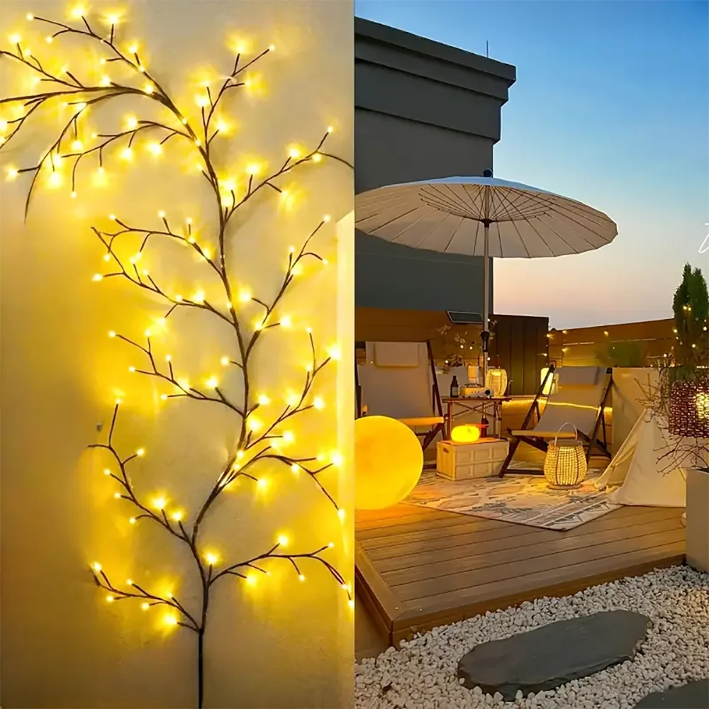 WELPUR Outdoor Solar String Lights 96LED Tree Branch Garland