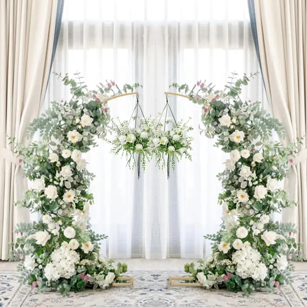 Metal Half Moon Backdrop Stand Set For Weddings And Parties