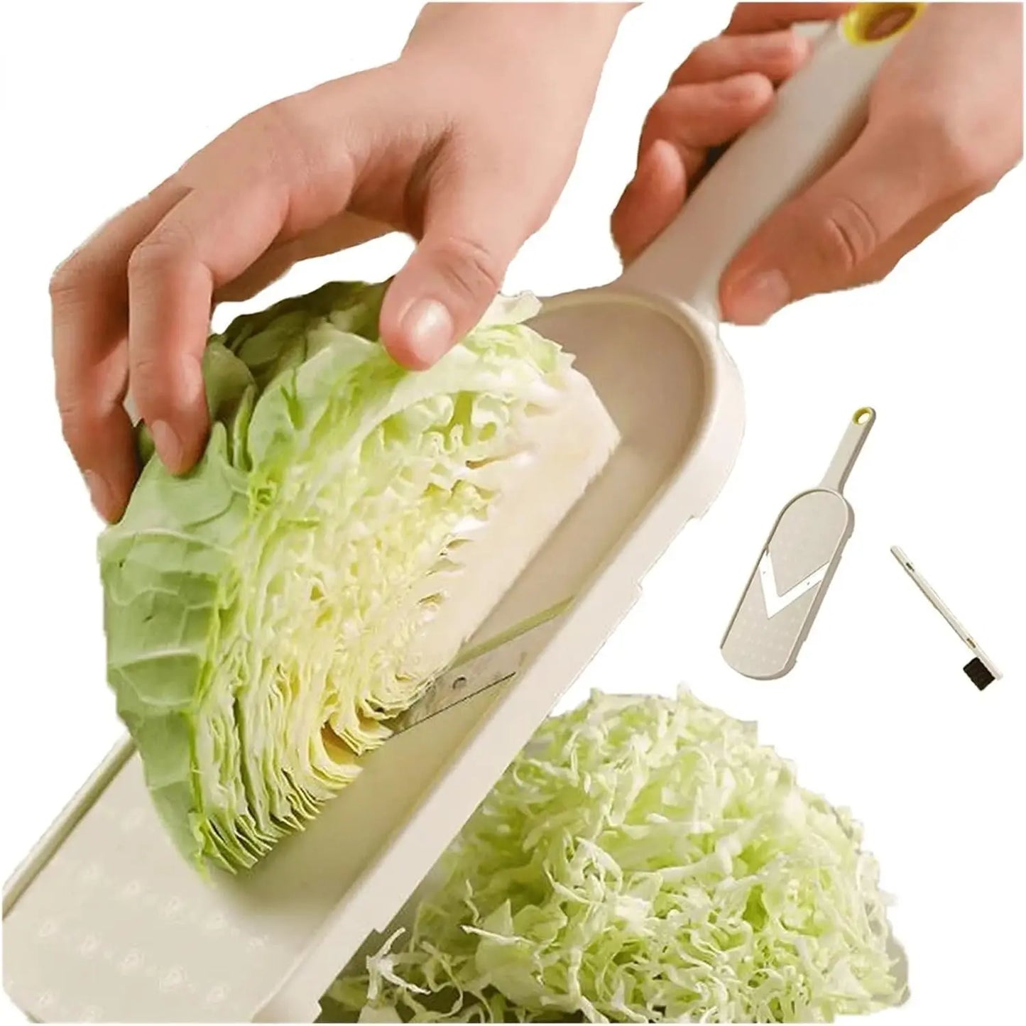 Handheld Slicer for Green Cabbage & Lettuce Fast Thin Salad Vegetable Cutter with Safe Grip Kitchen Gadget for Quick Prep